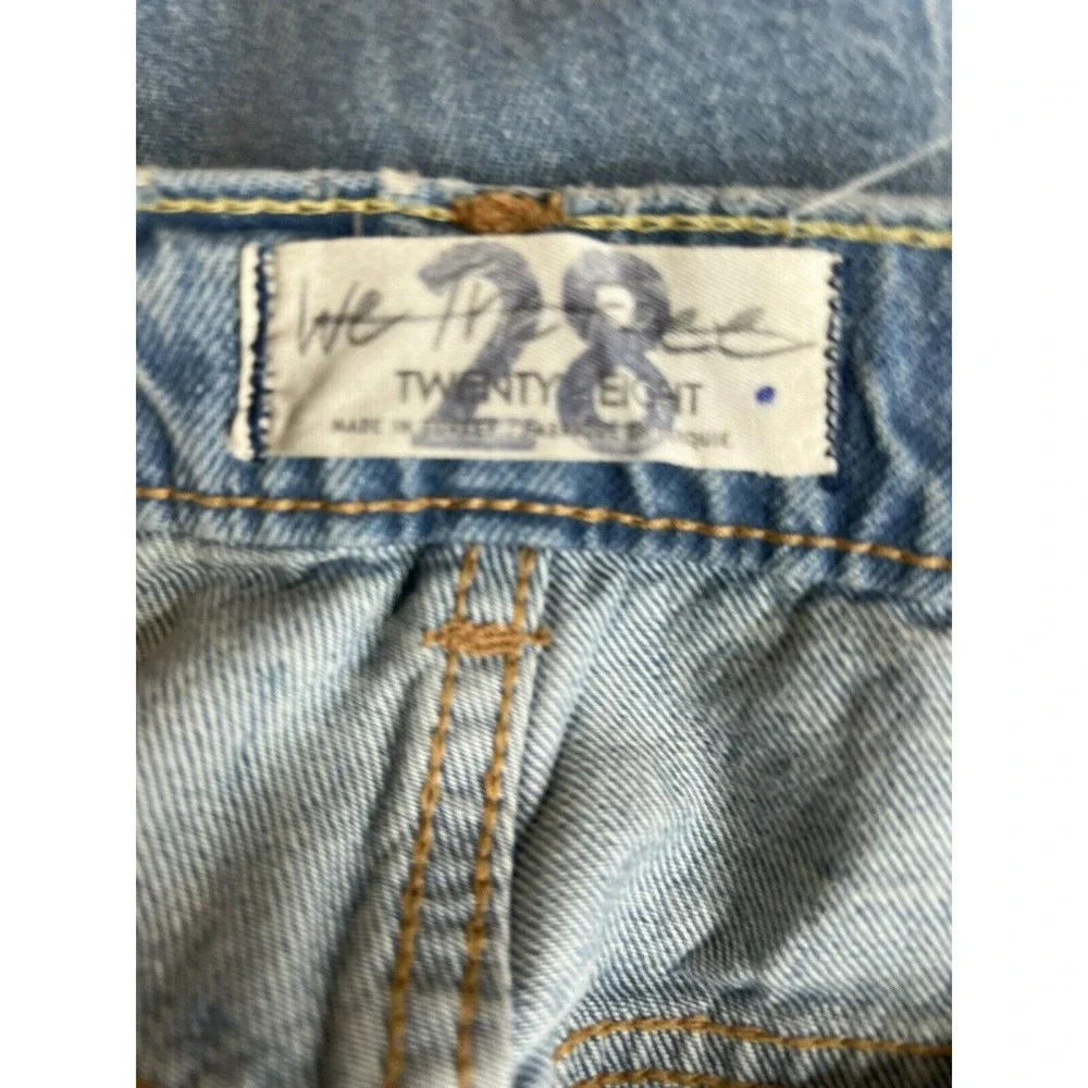 New Free People With The Band Relaxed Jeans LA Blue - Picture 11 of 12